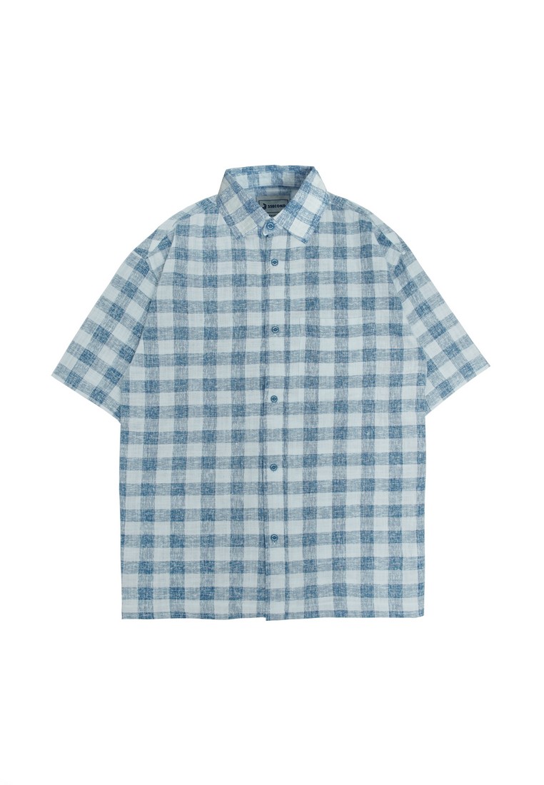 3Second Flanel Shirt Short Sleeve Basic Textured Cotton 030523