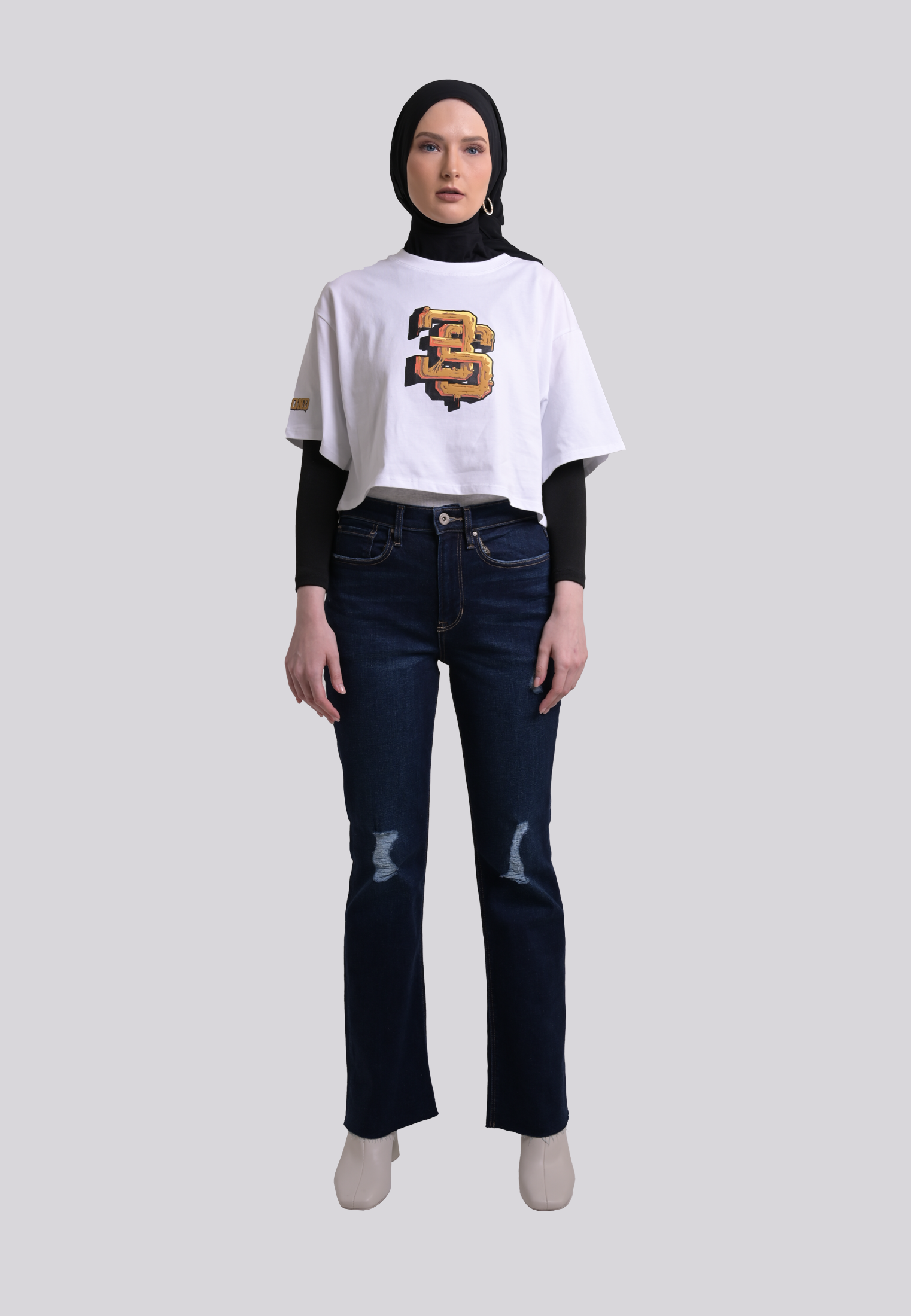 3Second Flare Jeans Woman Dark Blue