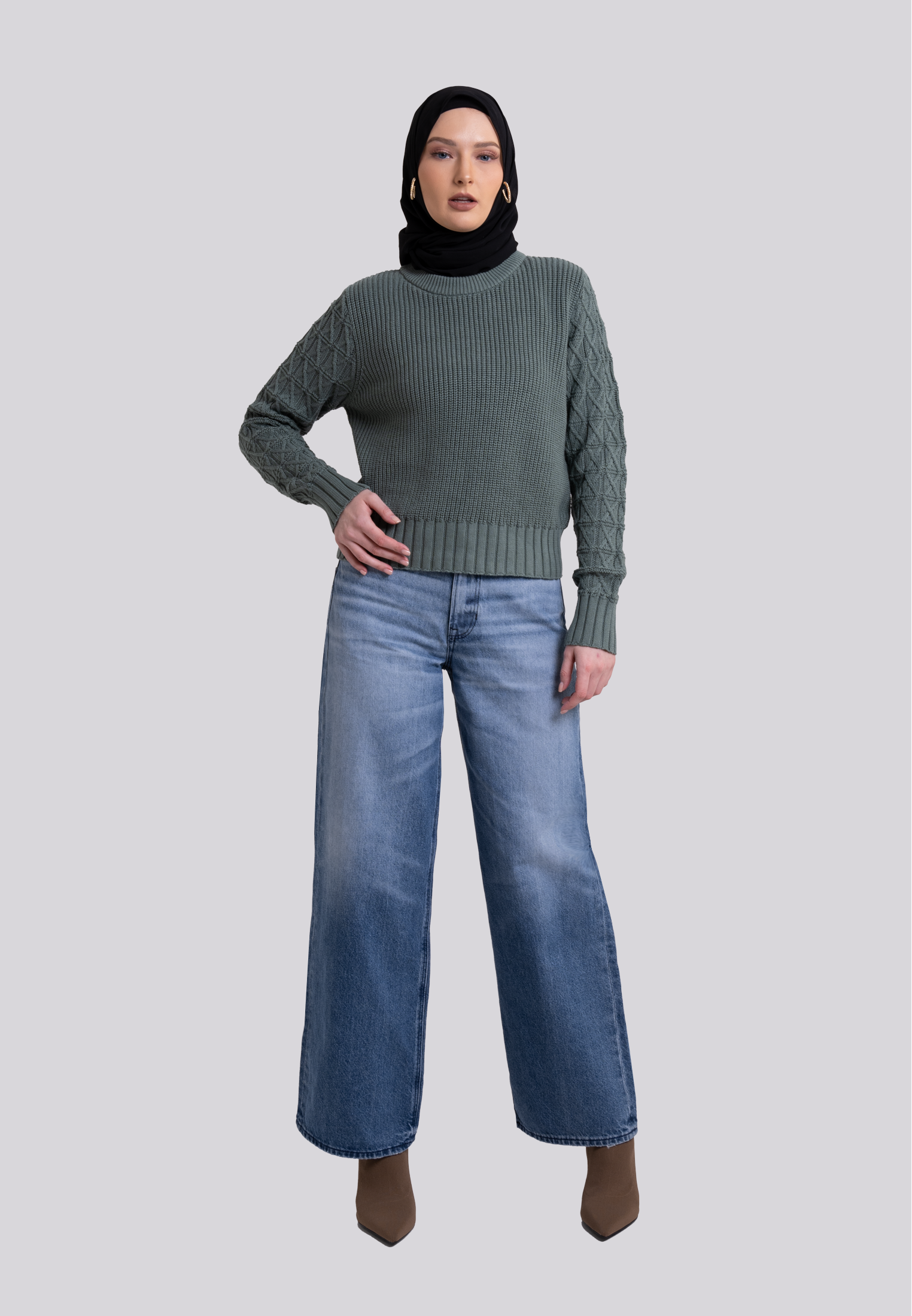 Greenlight Wide Leg Woman's Jeans Dark Blue