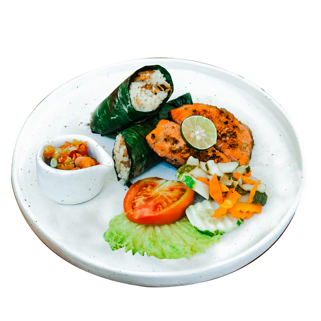 NASI BAKAR SALMON SAMBAL DABU DABU